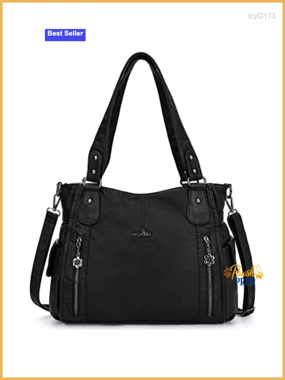 Women's Top-Handle Hobo Bag Vegan Leather Shoulder Tote Purse